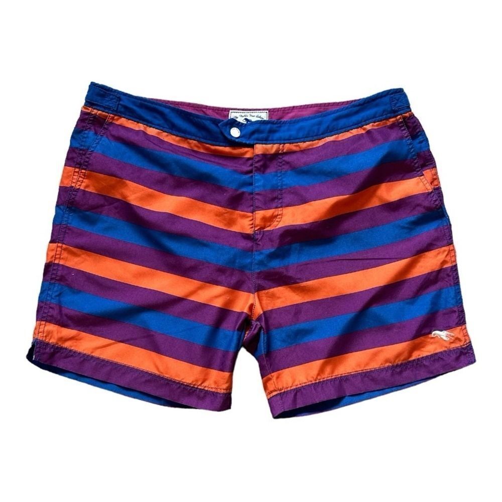 TED BAKER Men’s The World Is Your Lobster Striped Swim Shorts Multi-Color 6/2XL